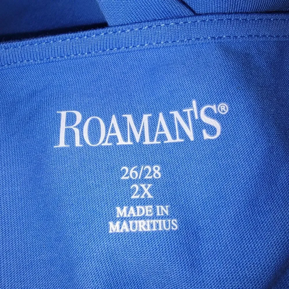 Roaman's Lattice Sleeve Long Sleeve t-shirt size 26/28